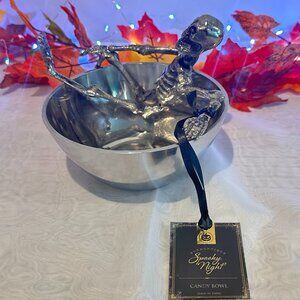 Halloween 8x4 Metal Skeleton Candy Bowl